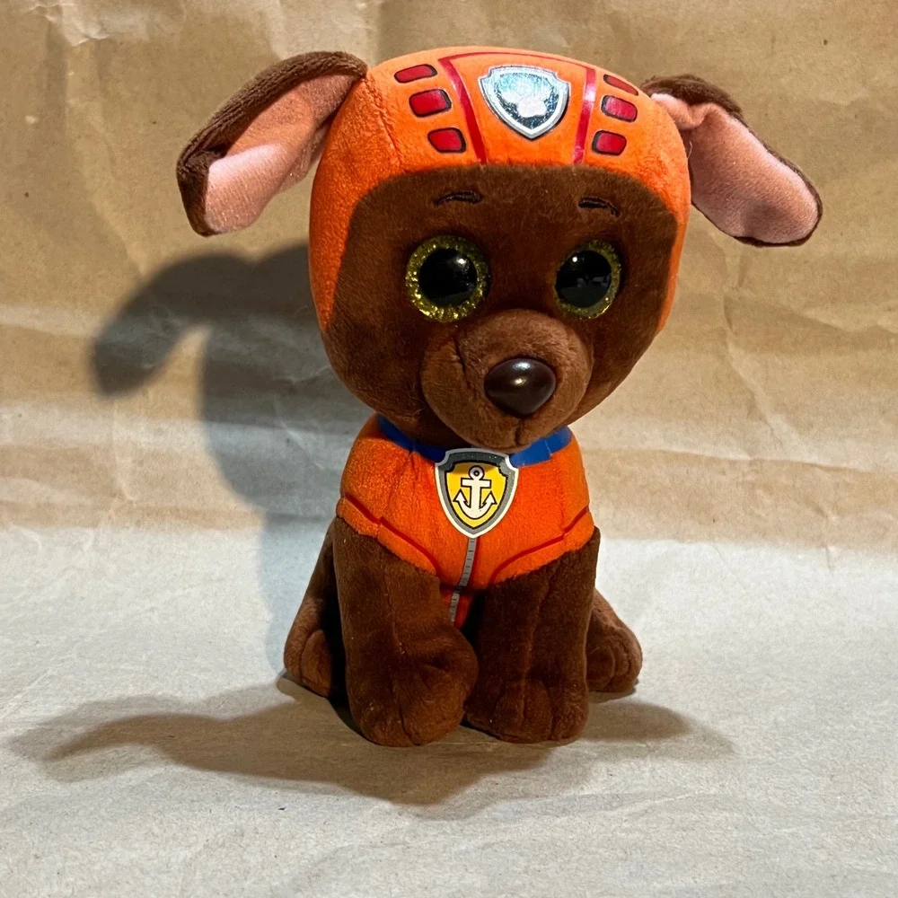 Ty Small Zuma PAW Patrol Plush‎ Brown Orange Beanie Boos Glitter Eyes 2017